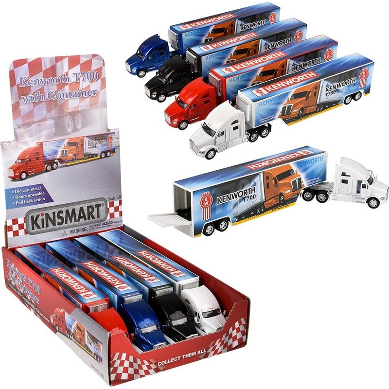 13 Diecast Pull Back Kenworth T700 Tractor Trailer (assortment – sold individually)