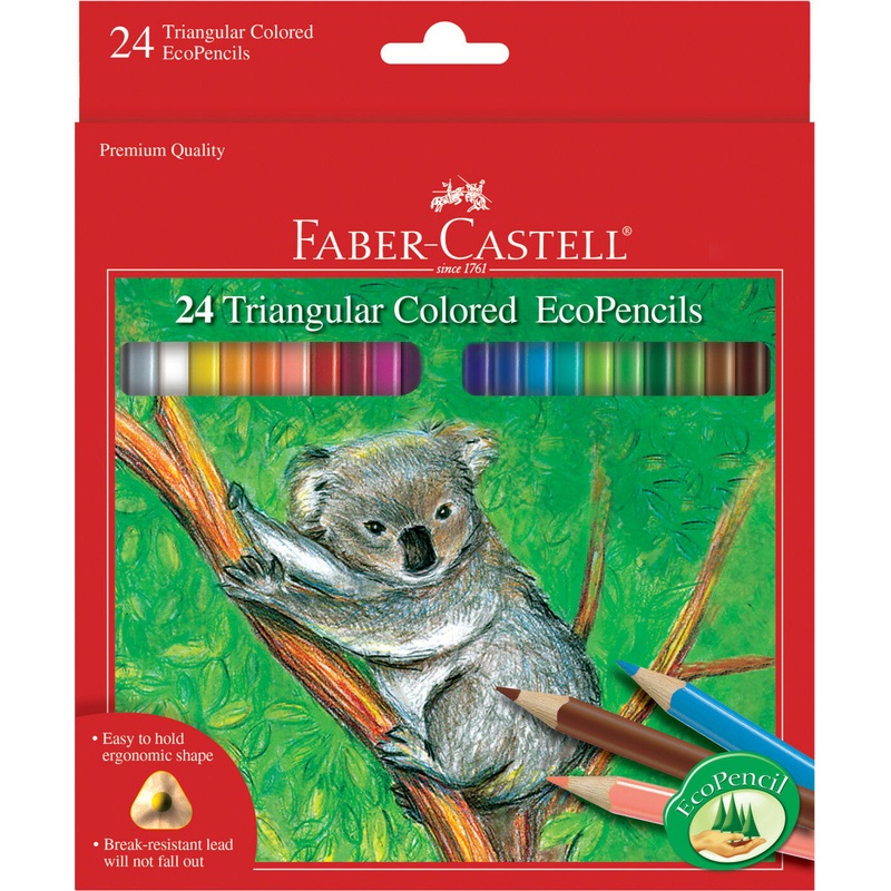 24 Triangular Colored EcoPencils