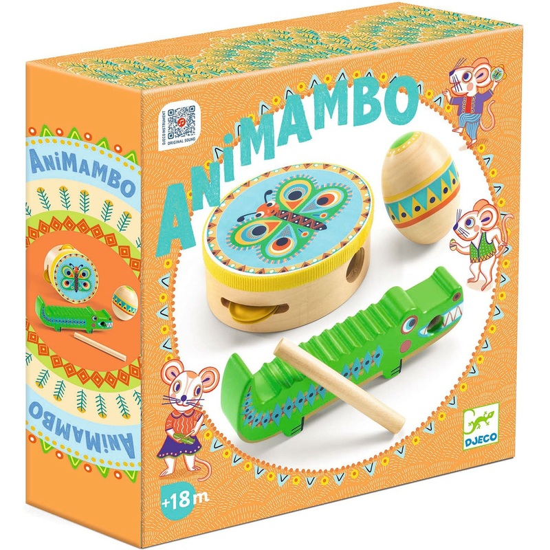Animambo – 3 Piece Music Set – Guiro, Maracas, Tambourine