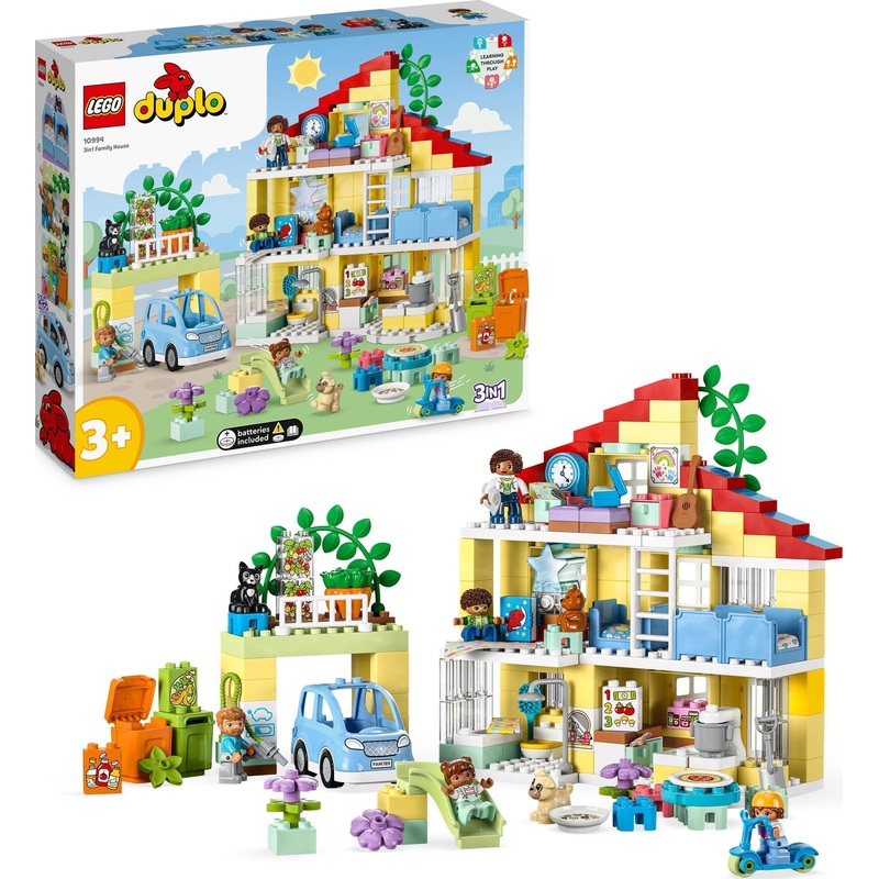 LEGO DUPLO 3 in 1 Family House Set with Toy Car