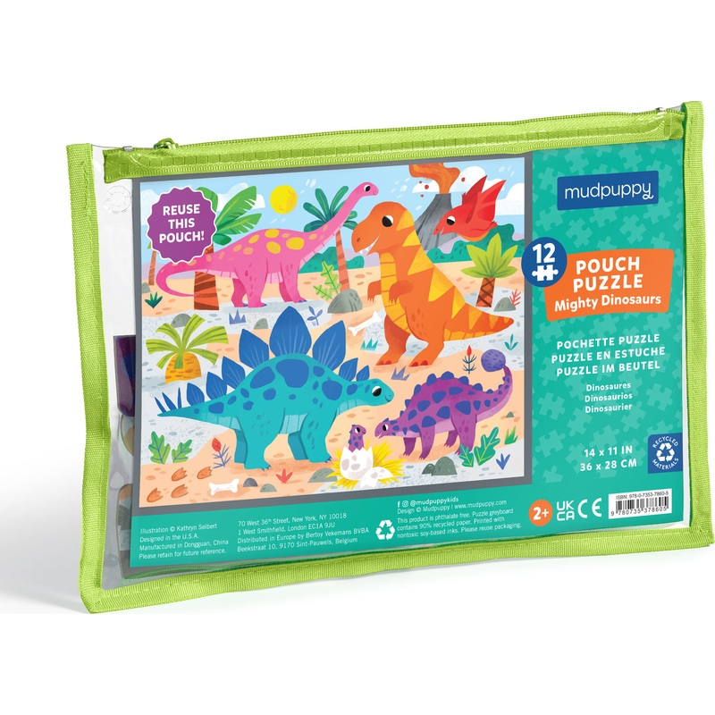 Mighty Dinosaurs 12 Piece Pouch Puzzle
