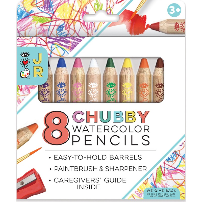 8 Chubby Watercolor Pencils -Jr