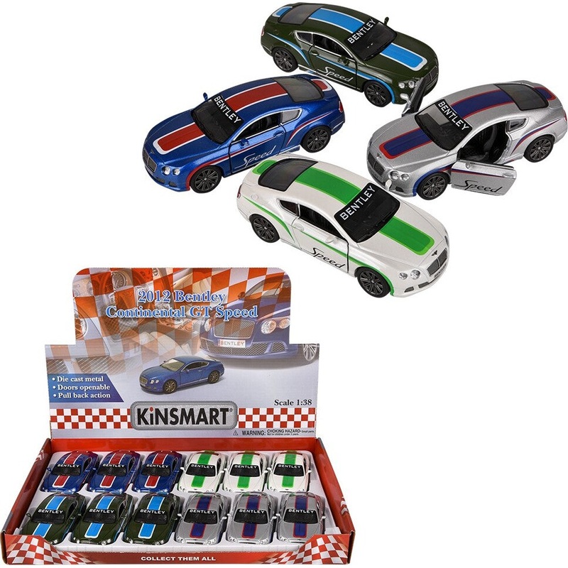 5 Diecast Pull Back 2012 Bentley Continental GT Speed