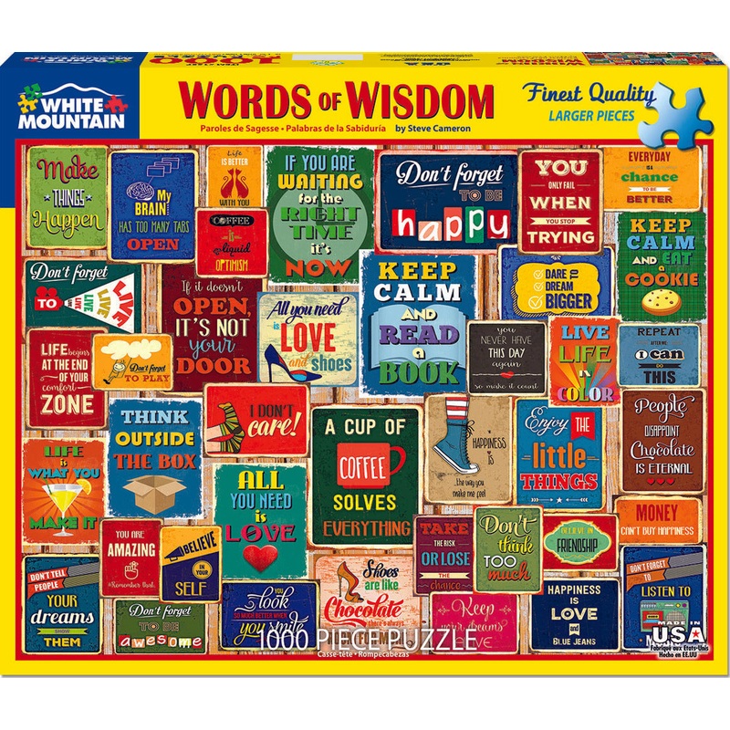 Words Of Wisdom – 1000 Piece – White Mountain Puzzles