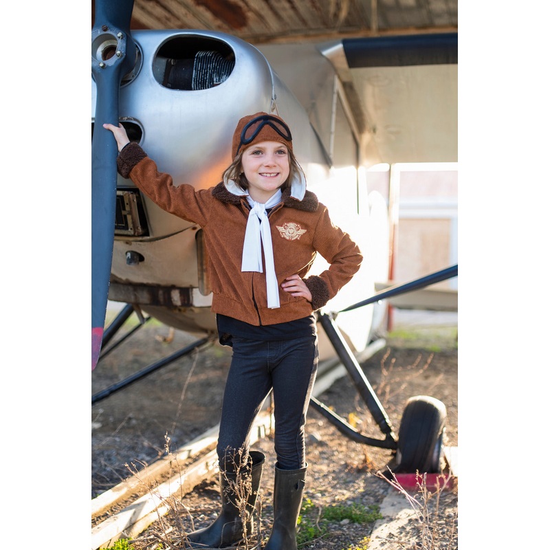 Amelia The Pioneer Pilot Jacket, Hat, Scarf (Size 5-6)