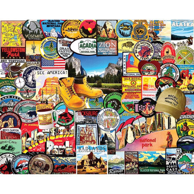 National Park Badges – 1000 Piece – White Mountain Puzzles