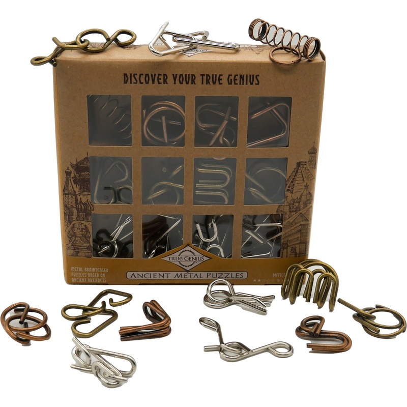 True Genius Ancient Metal Puzzles – 12 pc