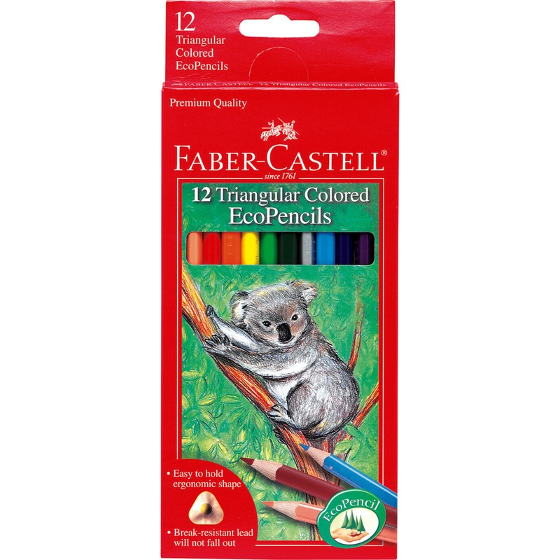 12 Triangular Colored EcoPencils