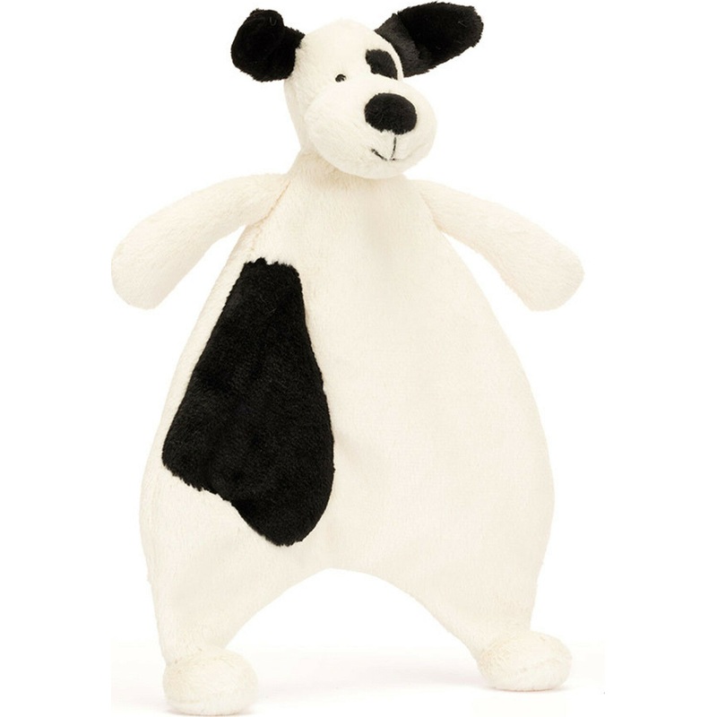 Bashful Black and Cream Puppy Comforter
