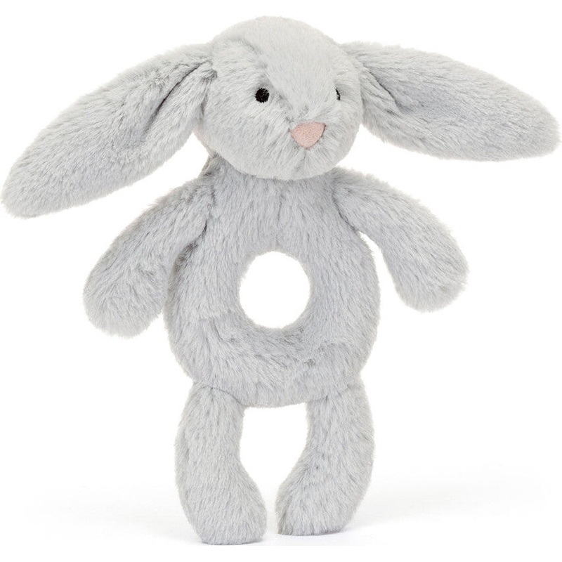 Bashful Bunny Ring Rattle (Silver)