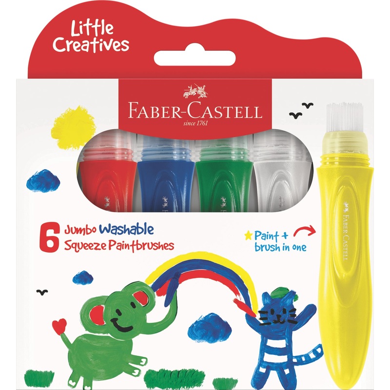 Little Creatives 6 Jumbo Washable Squeeze Paintbrushes