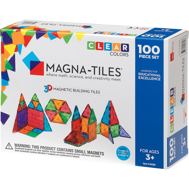 Magna-Tiles Clear Colors 100 Piece Set