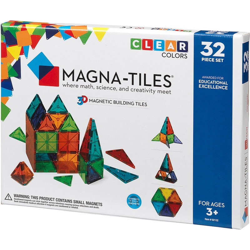 Magna-Tiles Clear Colors 32 Piece Set