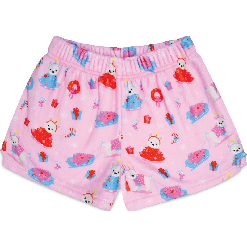 Merry Woof-Mas Plush Shorts (X-Small)
