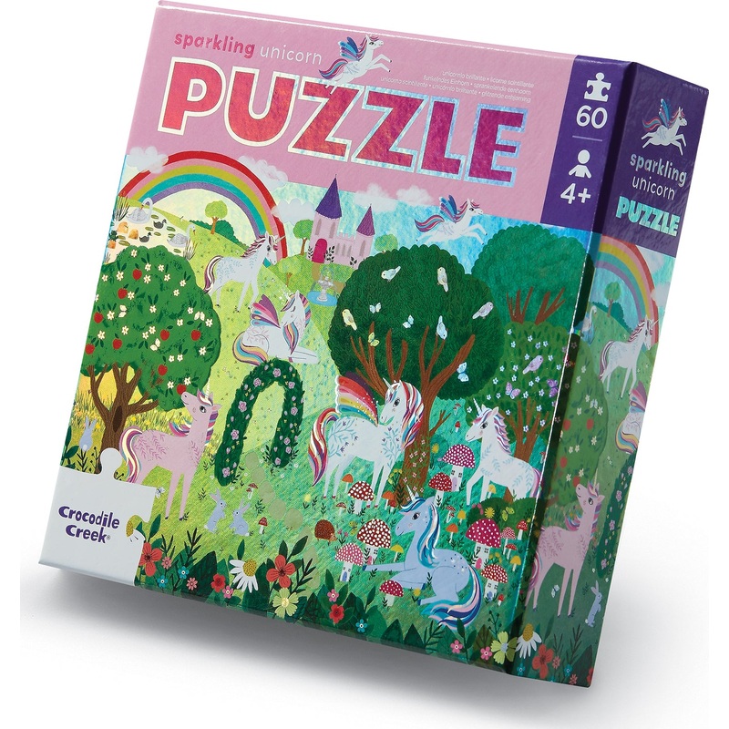 60-pc Foil Puzzle – Sparkling Unicorn