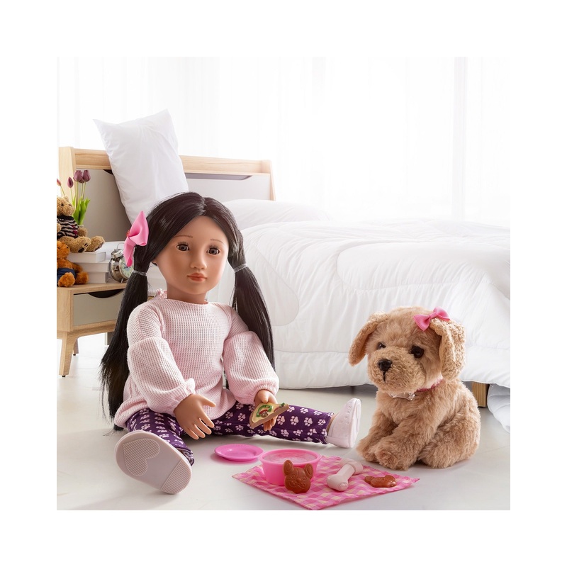 Our Generation Doll with Pet Dog, Jin & Charm