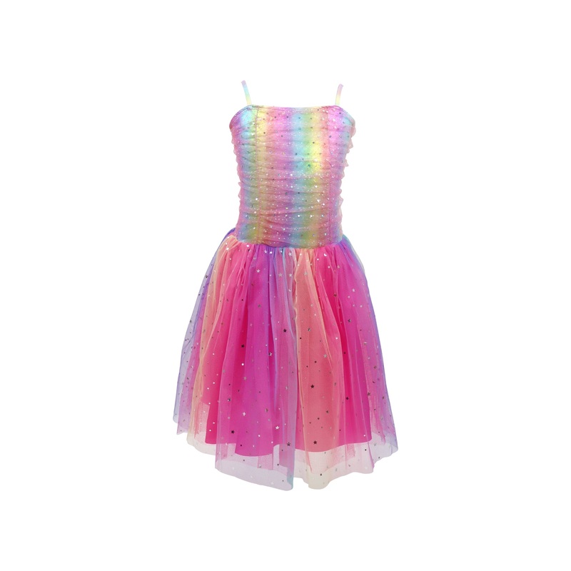 Pink Poppy Rainbow Ruched Sparkle Dress 56