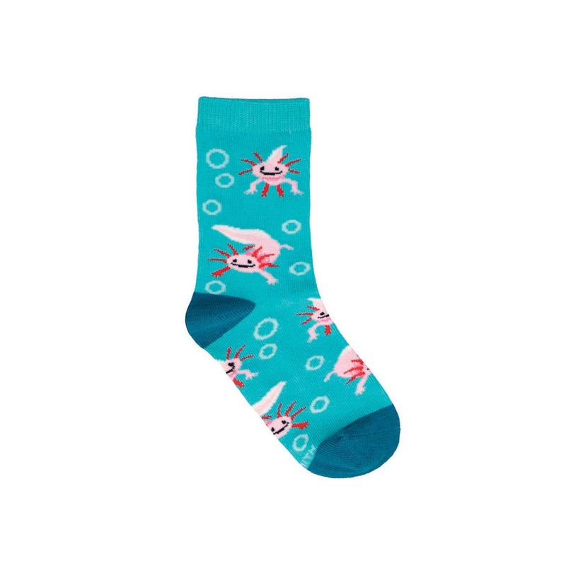 SockSmith Awsome Axolotls Teal – 4-7 Years Old
