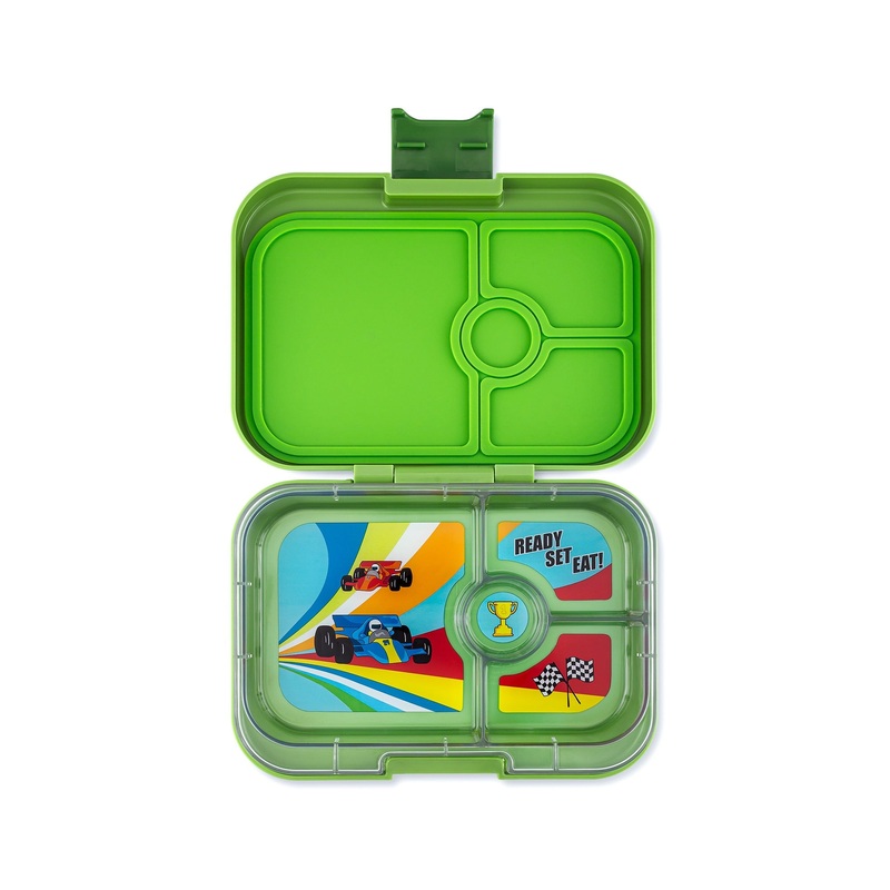 Yumbox Panino 4C Matcha Green Race Car Tray