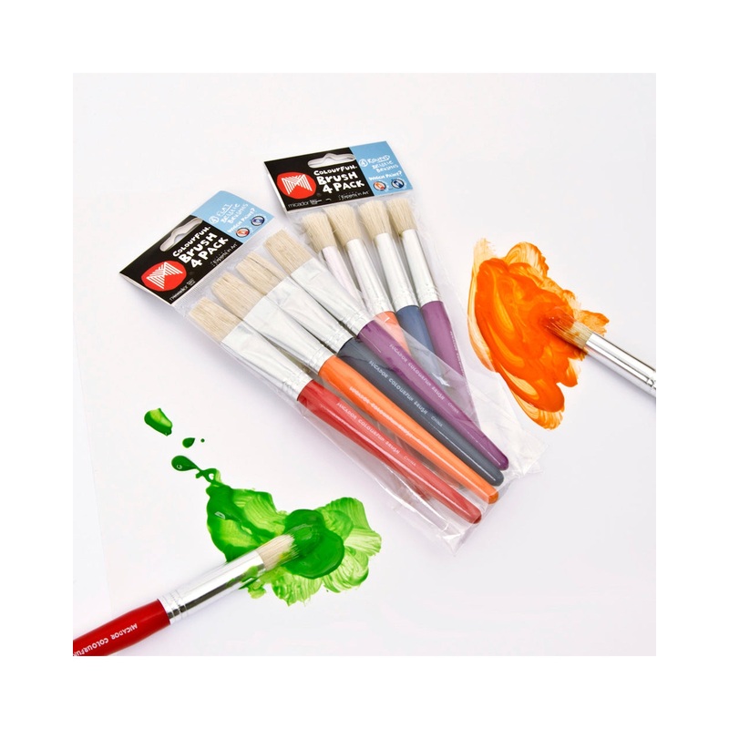 Micador Round Flat Brush 4PK