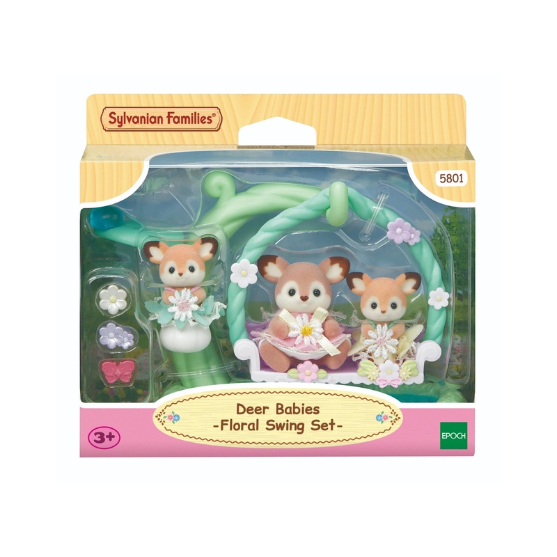 Sylvanian Families Deer Babies Floral Swing Set