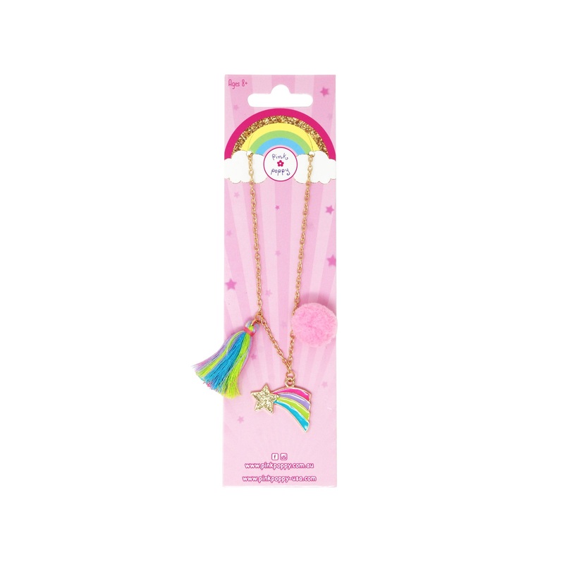 Pink Poppy Rainbow Starburst Necklace