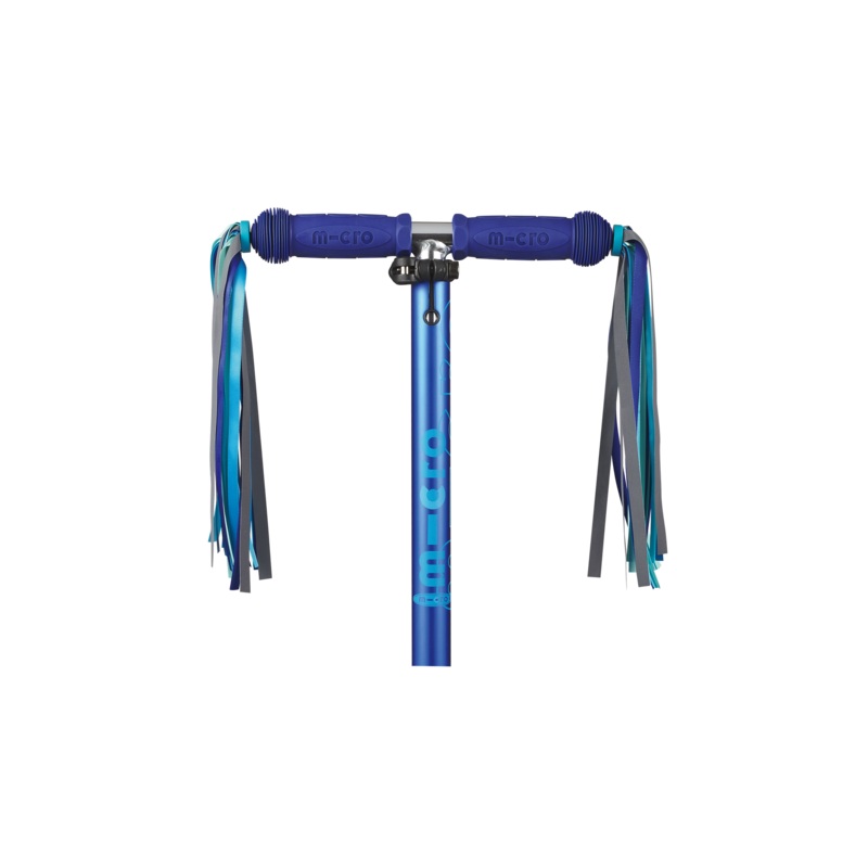 Micro Handle Bar Ribbons Blue White Silver