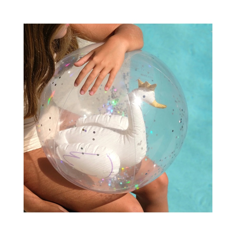 Sunnylife 3D Inflatable Beach Ball Princess Swan Multi