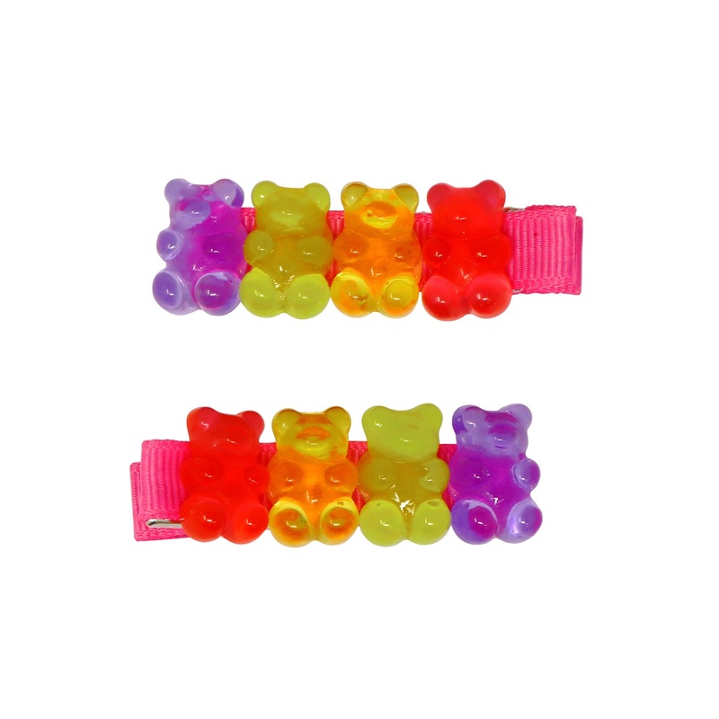Pink Poppy Gummy Bear Hair Clips