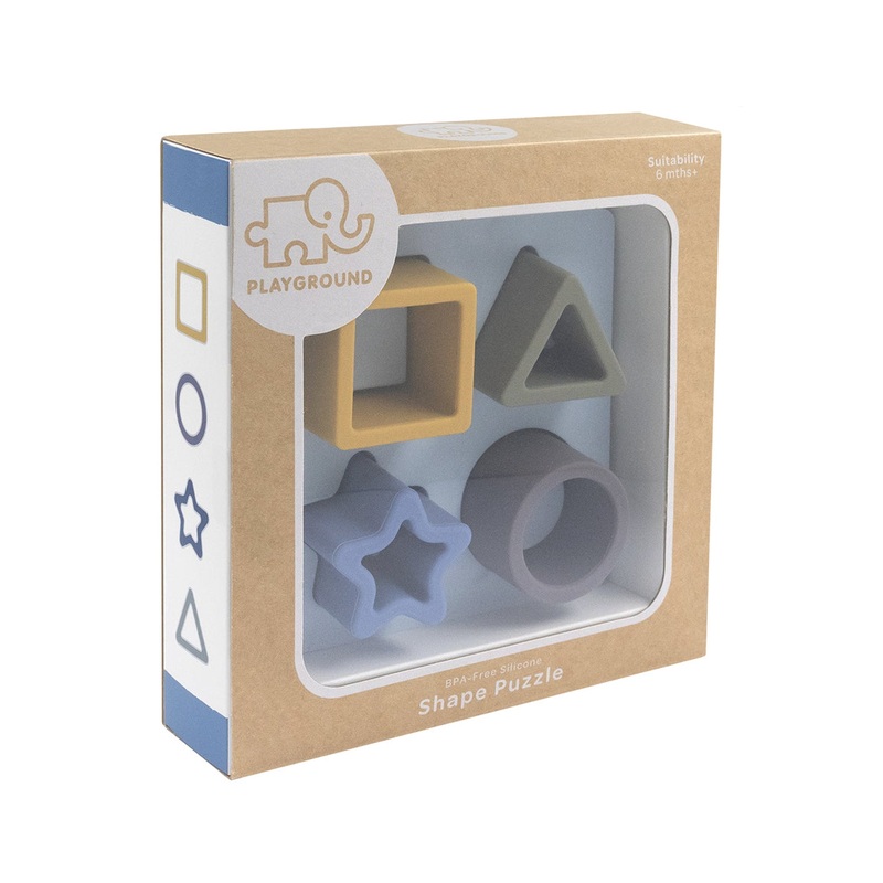 Silicone Shape Puzzle Steel Blue