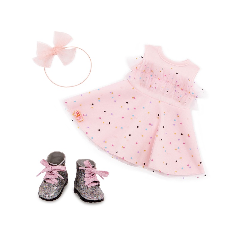 Our Generation Girly Dress with Boots Outfit