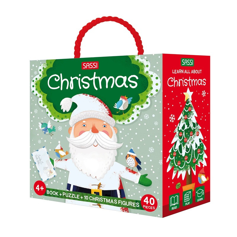Sassi Learn all about Christmas 3D Puzzle and Book Set, 40 pcs