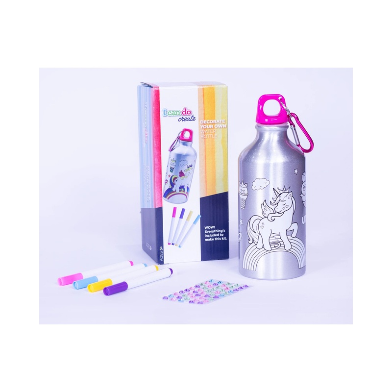 Icando Decorate Your Own Unicorn Water Bottle