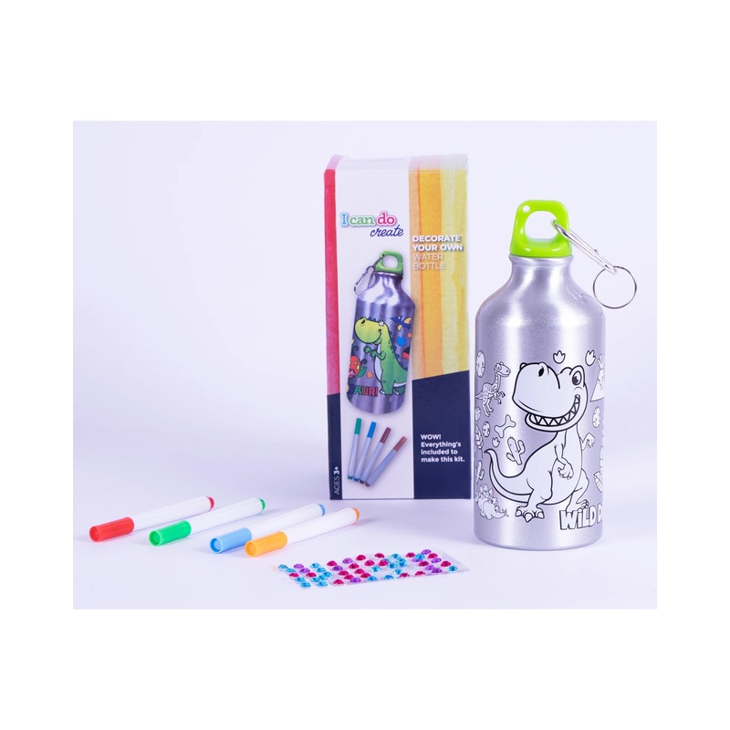 Icando Decorate Your Own Dinosaur Waterbottle