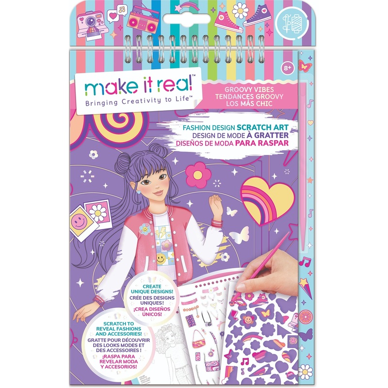 Make It Real Fashion Design Scratch Art: Groovy Vibes