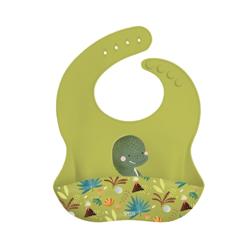 Sassi Silicone Bib Cracky The Dinosaur
