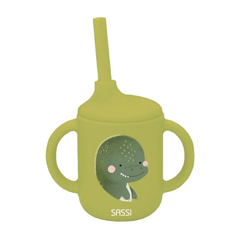Sassi Silicone Sippy Cup Set Cracky The Dinosaur