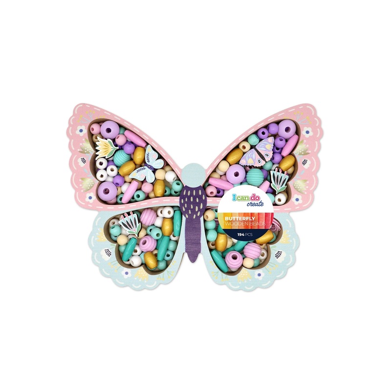 Icando Butterfly Wooden Bead Set