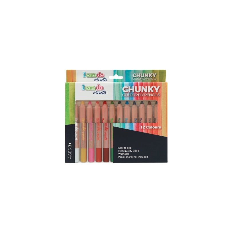 Icando Chunky Coloured Pencils 12pcs