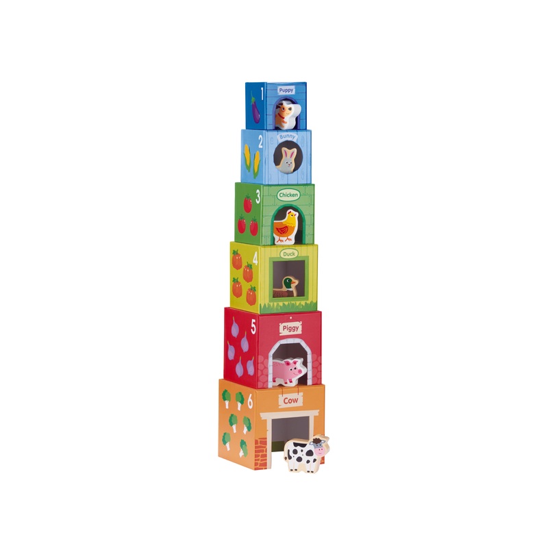 Bello Stacking Cubes 6 Farm Friends