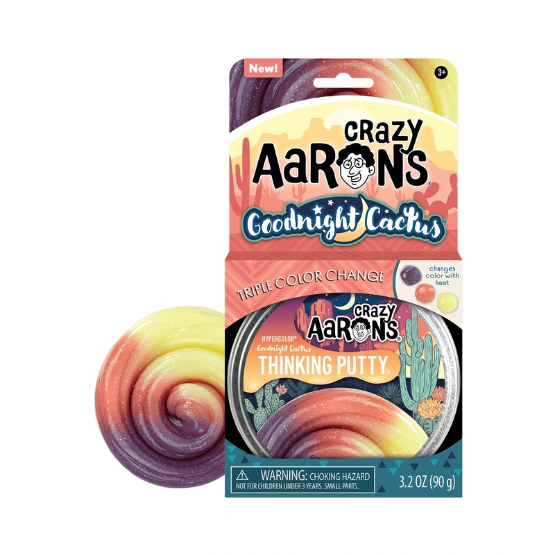 Crazy Aarons Putty 4in Hypercolour Goodnight Cactus