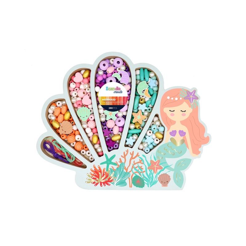 Icando Mermaid Wooden Bead Set