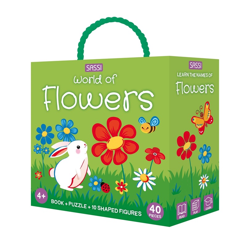 Sassi Learn all about The Flowers 3D Puzzle and Book Set 40 Pieces