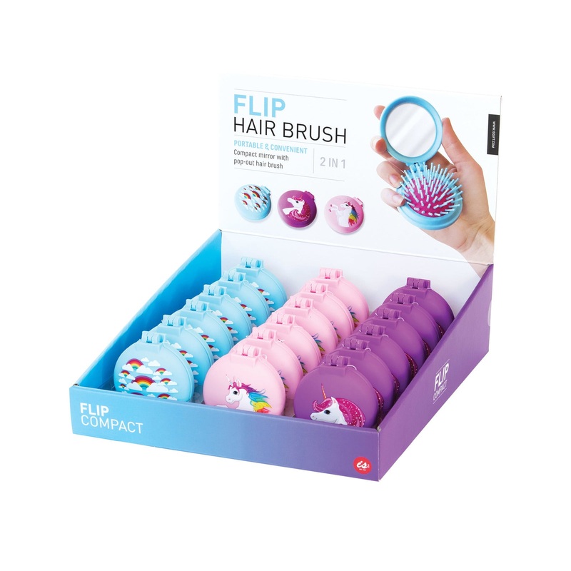 Unicorn Compact Hairbrush – Assorted