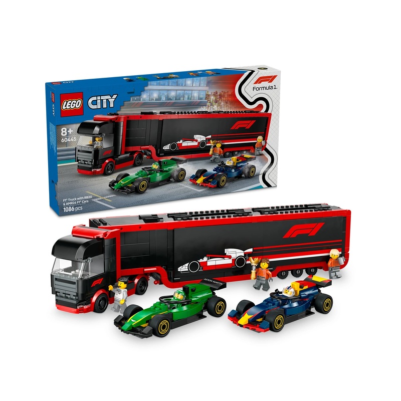 60445 F1 Truck with RB20 & AMR24 F1 Cars