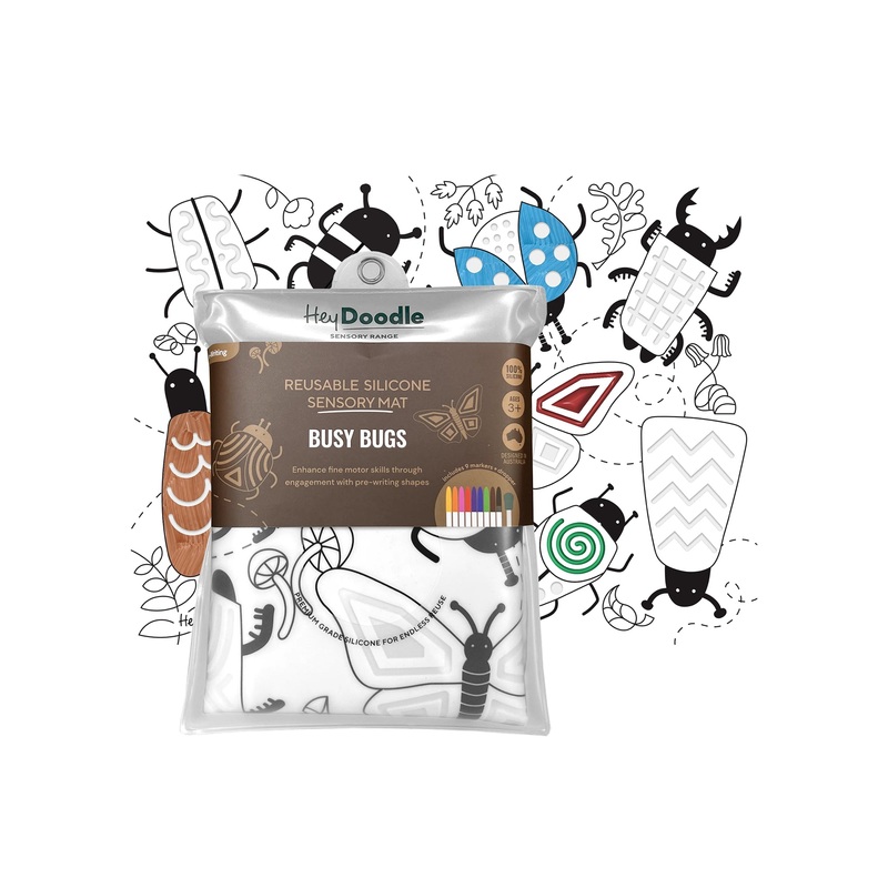 HeyDoodle Busy Bugs Sensory Colouring & Doodle Mat