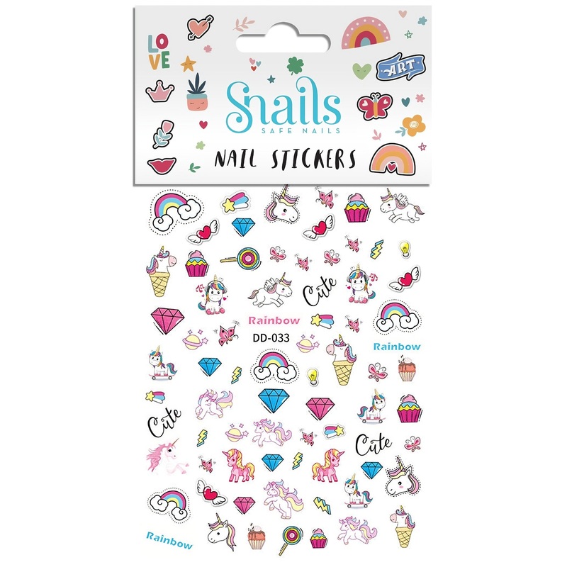 Snails Nail Stickers Unicorns