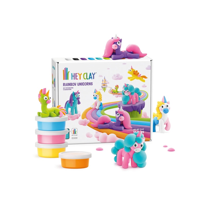 Hey Clay Rainbow Unicorns Set