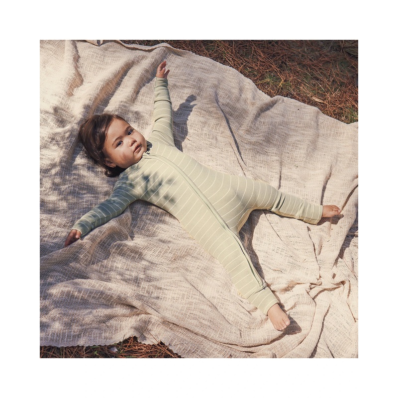 Kynd Baby Waffle Day Or Night Onesie – Sage