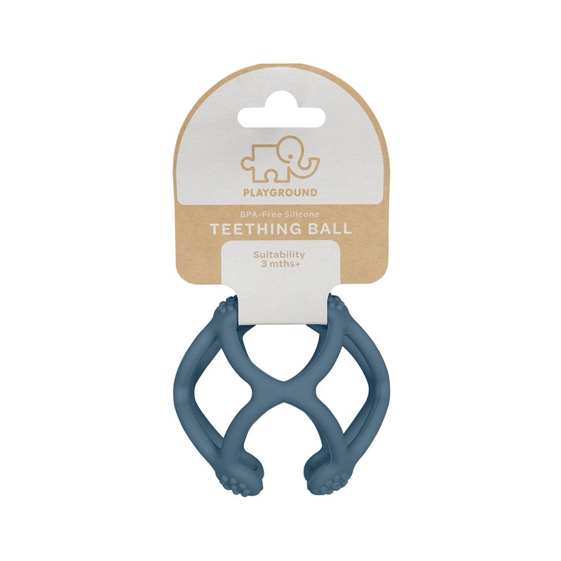 Silcione Teething Ball Steel Blue
